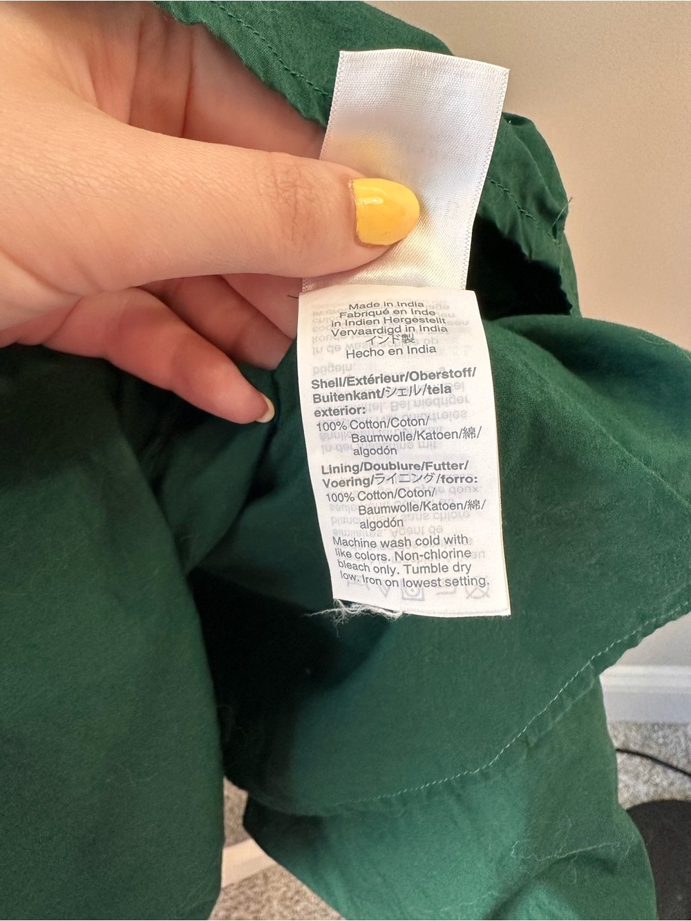 J.Crew Dark Green Cotton Tiered Mini Dress Split Neck Puff Sleeve Ruffle Medium - Picture 7 of 7